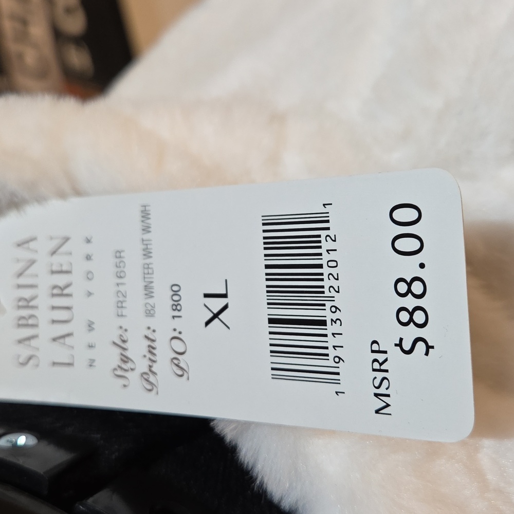 Nwt XL Sabrina Lauren Cozy Cream Teddy Jacket for Women With Pearls - Picture 3 of 17